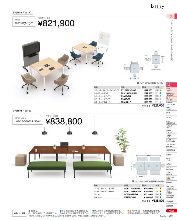 ナイキオフィス家具総合カタログ2020