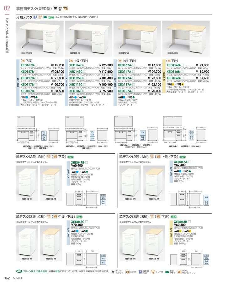 ナイキ テーブル 外寸法:W1000×D700×H700 □▽868-6590 WK107F-SVS 1個-