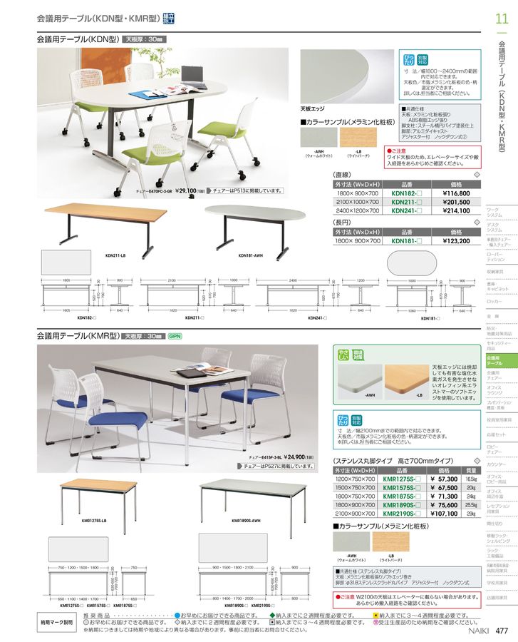 ナイキ/NAIKI 会議用テーブル KM-ST型 ローズ KM0990S-R 900×900×700mm-